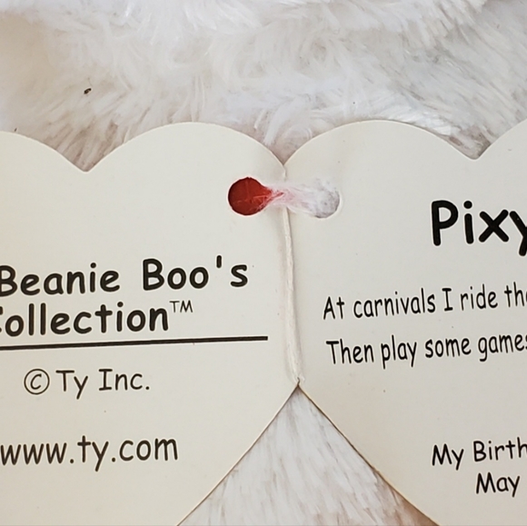 TY Beanie Boos Pixy White Rainbow Unicorn Glitter Eyes 6" Plush Stuffed Animal - Picture 8 of 8